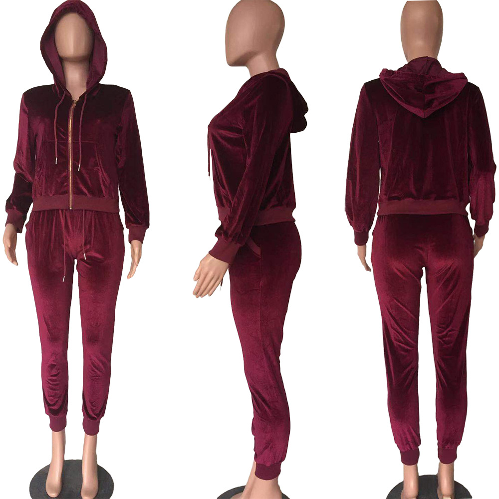 Ladies New Long Sleeves Windproof Black Color Plus Size Velvet Hoodies Fall Winter Apparel 2020 Fall Clothing For Women