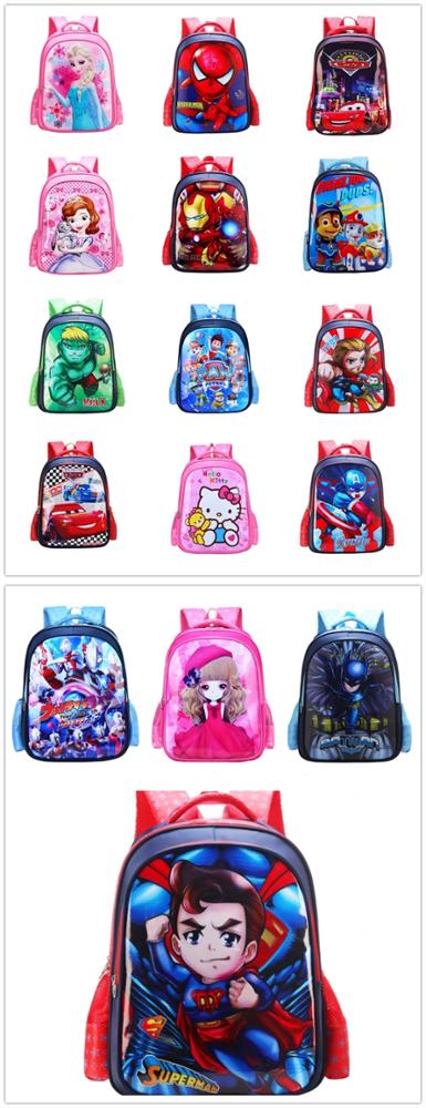 透明卡通印花小学生书包