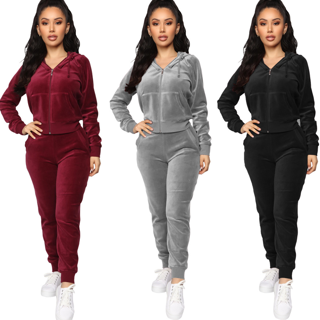 Ladies New Long Sleeves Windproof Black Color Plus Size Velvet Hoodies Fall Winter Apparel 2020 Fall Clothing For Women 
