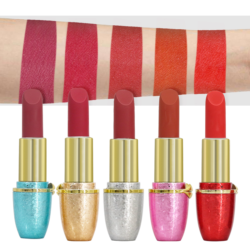Bullet 5pcs Set Bright Colored Moisturising Matte Red Lipstick