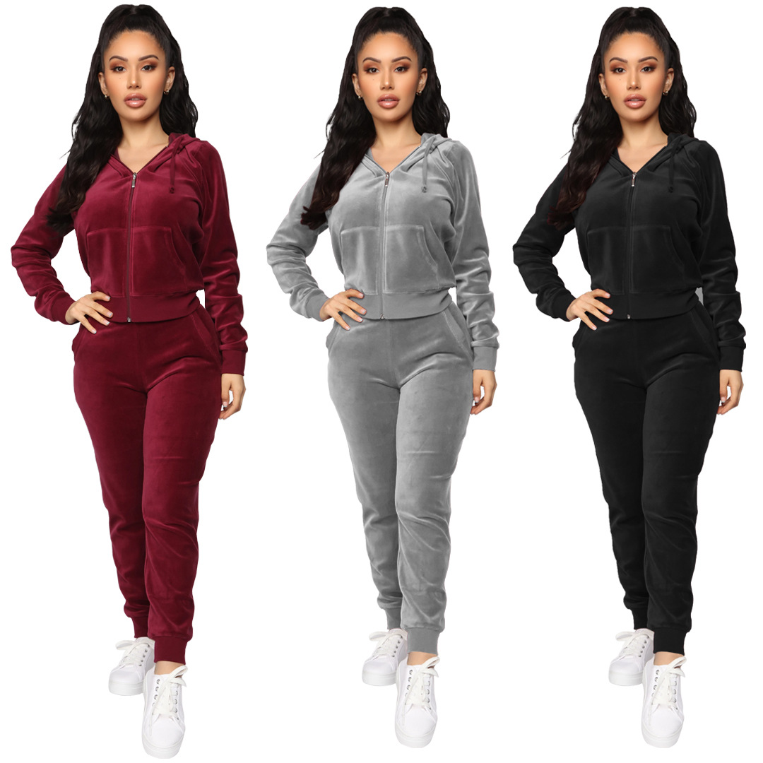 Ladies New Long Sleeves Windproof Black Color Plus Size Velvet Hoodies Fall Winter Apparel 2020 Fall Clothing For Women