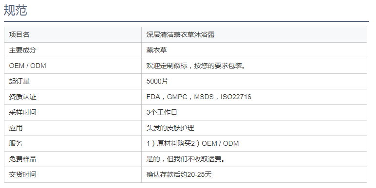深度清洁薰衣草沐浴露