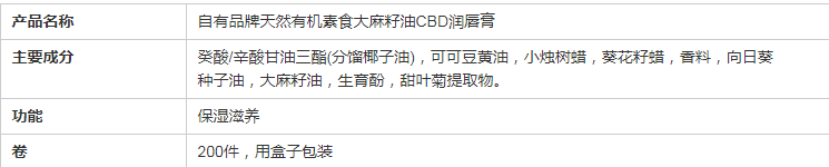 天然素食大麻籽油CBD润唇膏