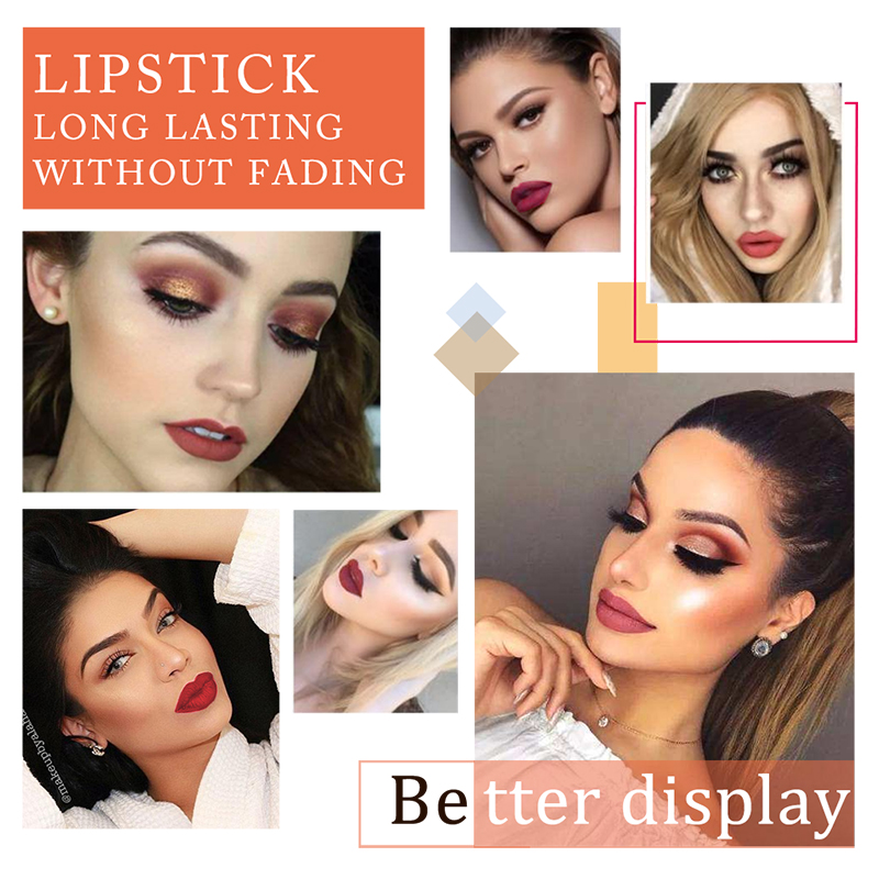 Bullet 5pcs Set Bright Colored Moisturising Matte Red Lipstick