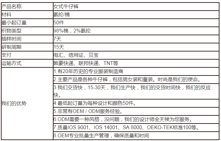 拼接彩色弹力女士牛仔裤