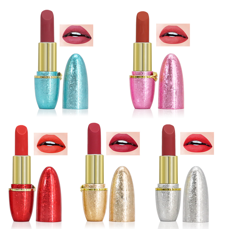 Bullet 5pcs Set Bright Colored Moisturising Matte Red Lipstick
