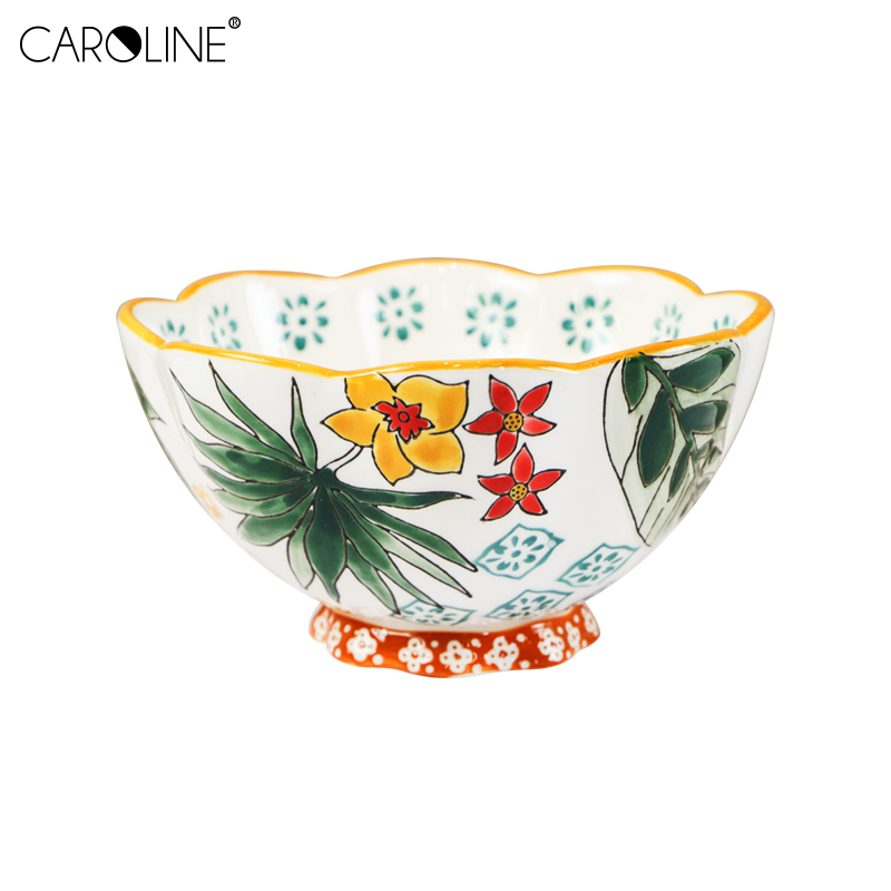 Ceramic Tableware Sets Hand-Painting Jungle Cereal Dinner Bowl