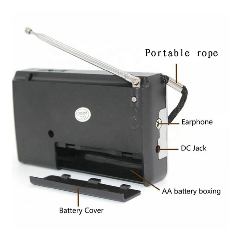 工厂供应K-257耳机插孔口袋收音机