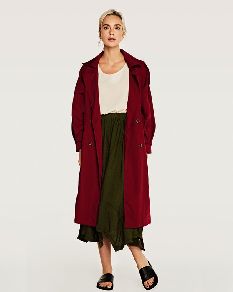 2019 Ecowalson Autumn new women's long windbreaker