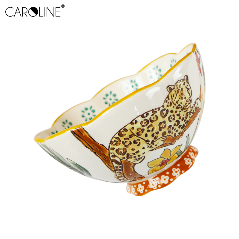 Ceramic Tableware Sets Hand-Painting Jungle Cereal Dinner Bowl