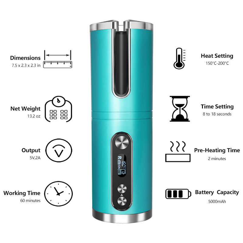 迷你USB充电无绳卷发器