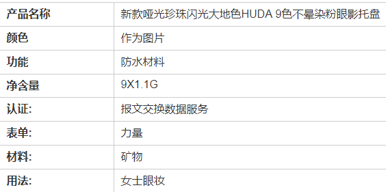 新款哑光大地色HUDA 9色不晕染粉眼影盘 