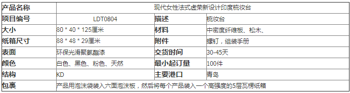 女性法式虚荣新设计印度梳妆台