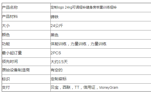 定制logo 24kg训练哑铃