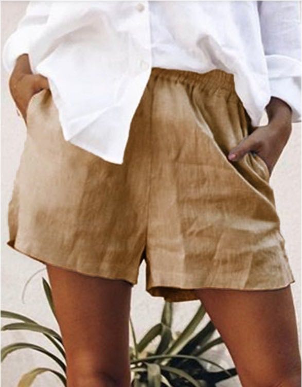 High quality Linen Cotton African women's shorts