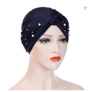 Plain pearl Arab women's cotton hat