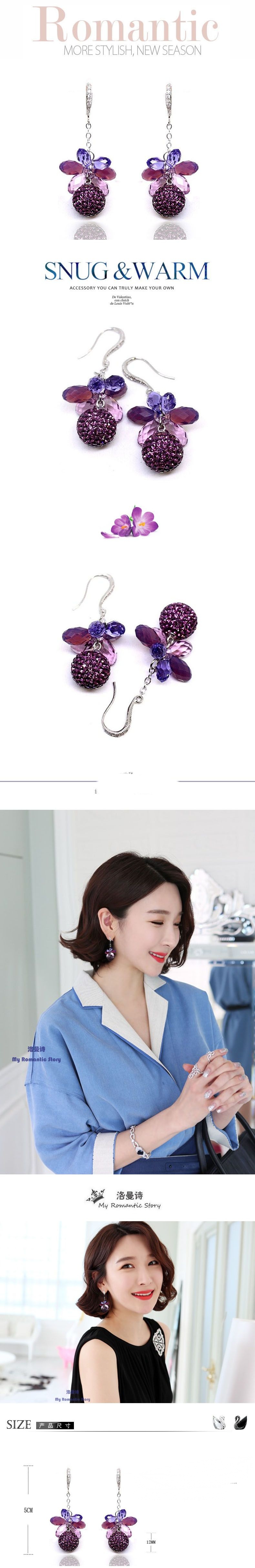 Bohemian long purple tassel earrings