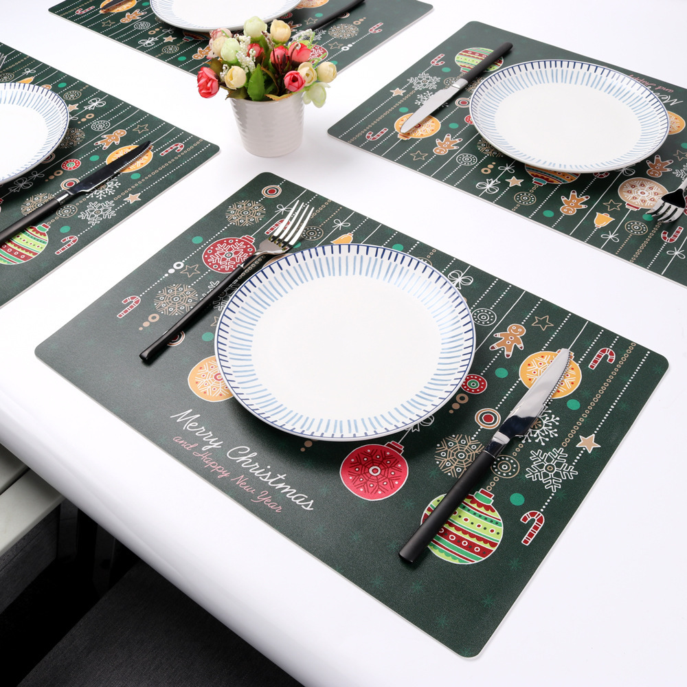 Christmas cartoon duplex PU Southeast Asia Place mat