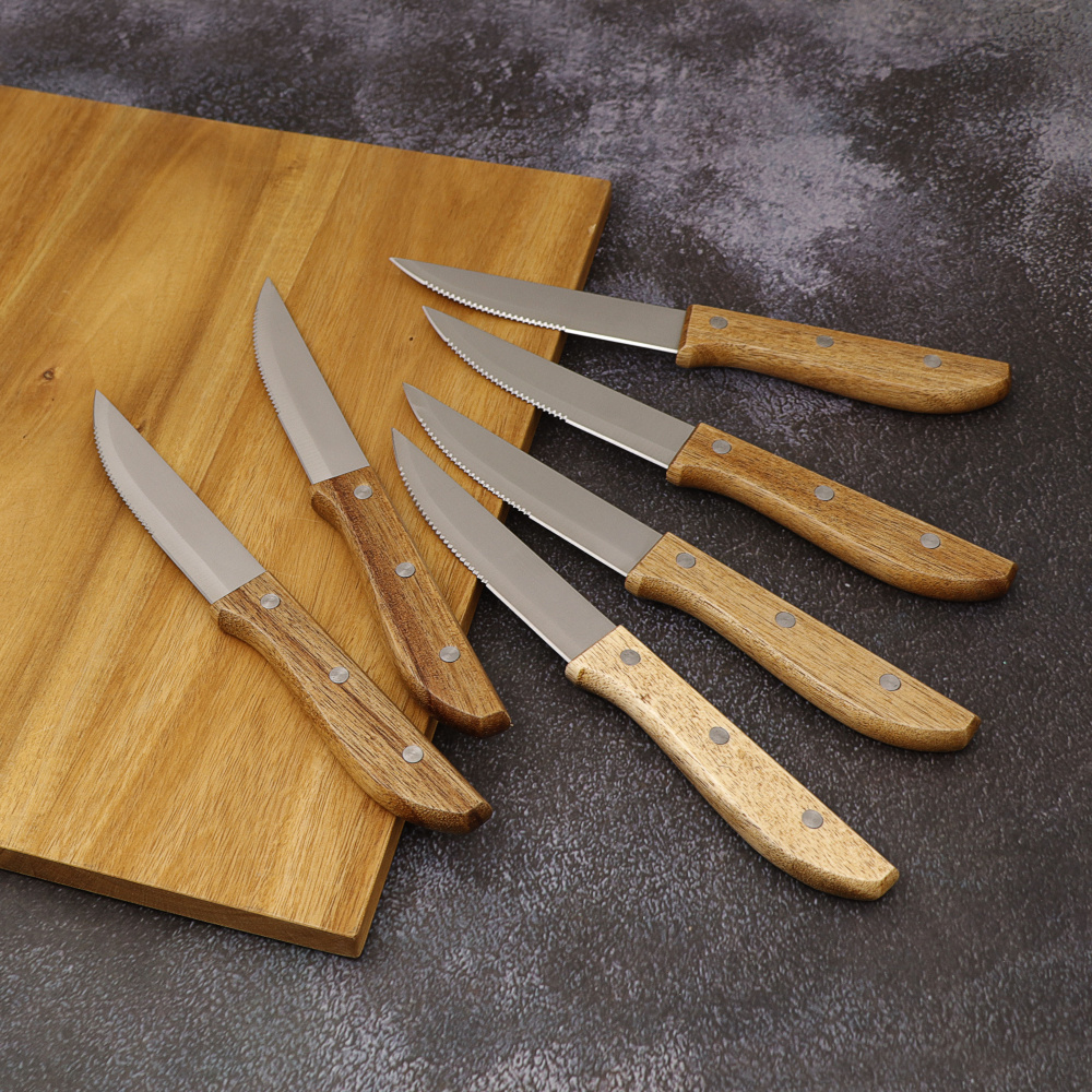 Six suits with wooden handle southeast Asia knife