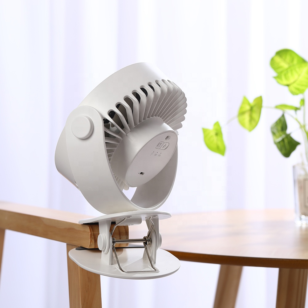 Portable battery-powered rotating electric fan