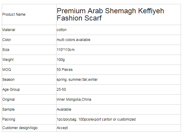 Fashion multifunctional windproof Arab scarf
