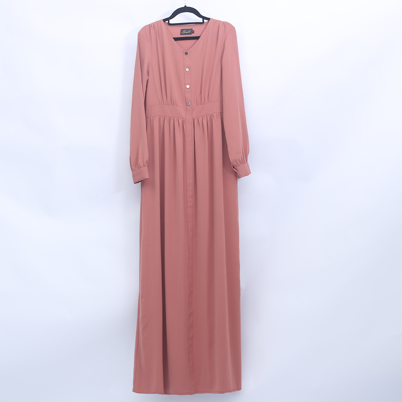Muslim ethnic style basic style pure color robes