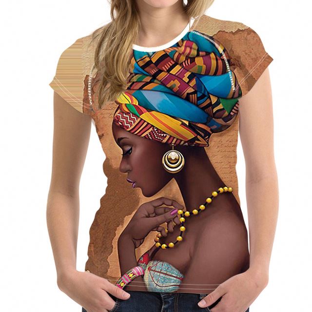 Hot Sale Art  African Pattern Women T-shirts 