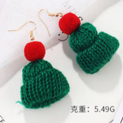 Winter Christmas wool cap for children sweet and fresh forest earrings