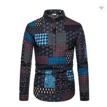 Hot printing African men long-sleeved shirt