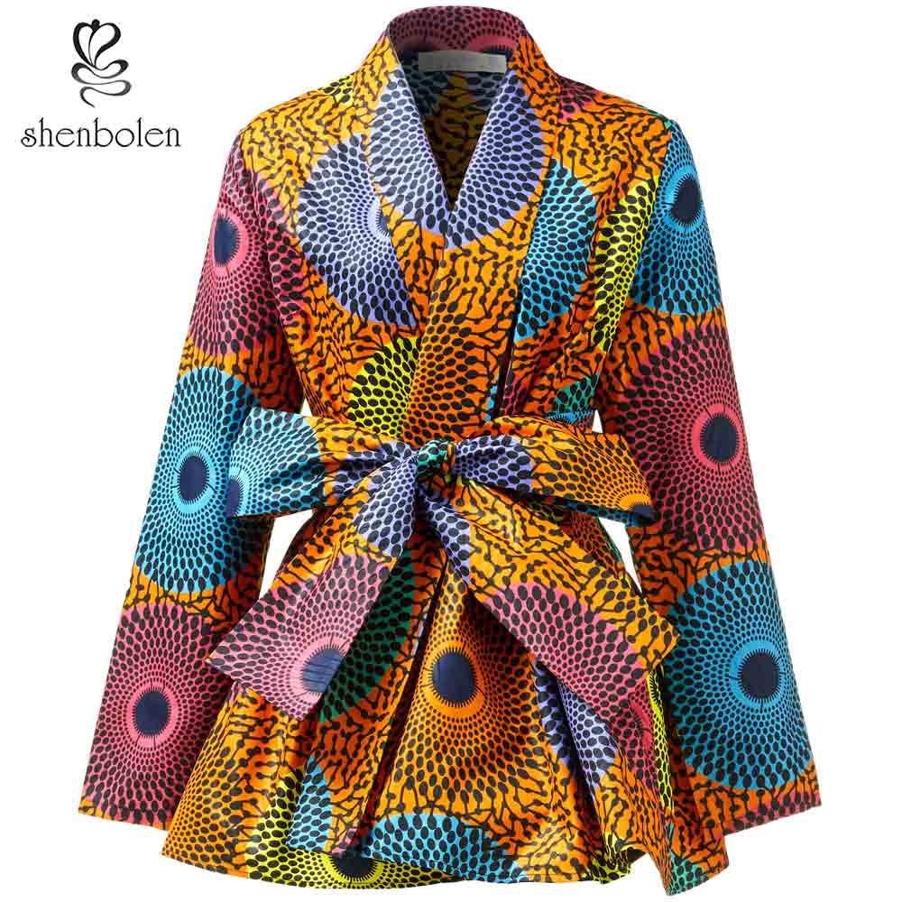 Wholesale spring African printed women's tops