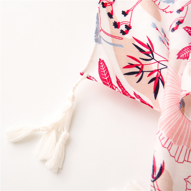 Fashion long thin wrap with floral Arabic lady's headscarf