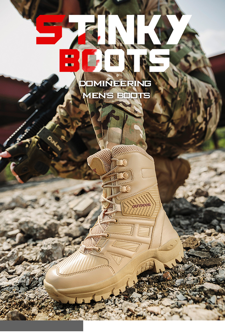 Wholesale waterproof leather for military Middle Eastern men's boots