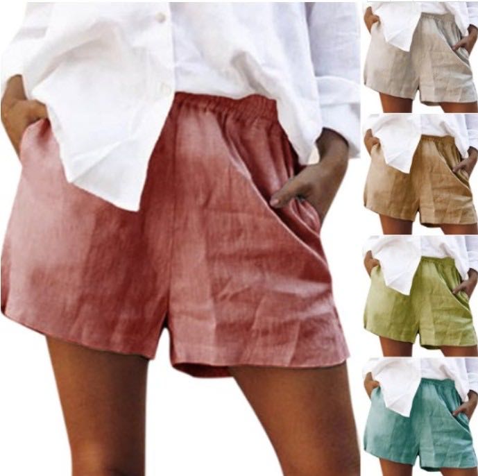 High quality Linen Cotton African women's shorts