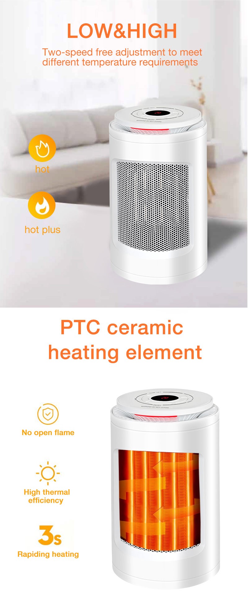 new mini adjustable constant temperature electric heater