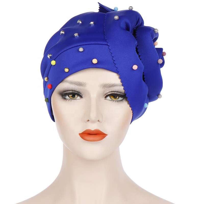 Wholesale oversized flower candy colored beaded Arab women's hats