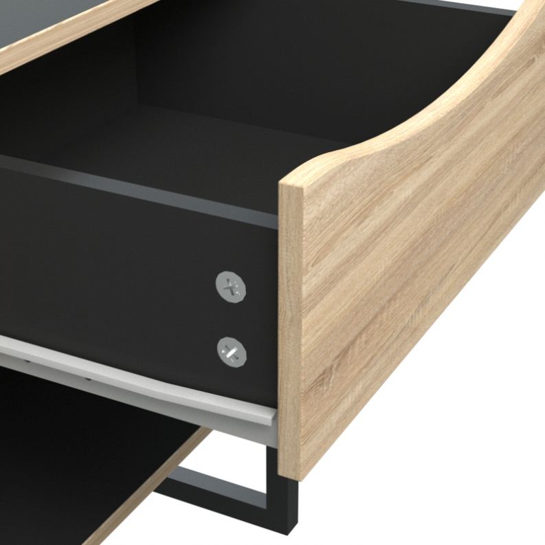Cheap MDF wood black nightstand