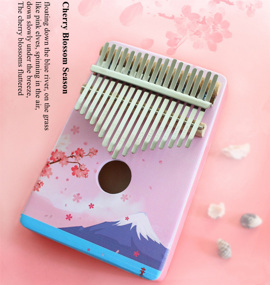 Solid board double seed 17 key African thumb piano