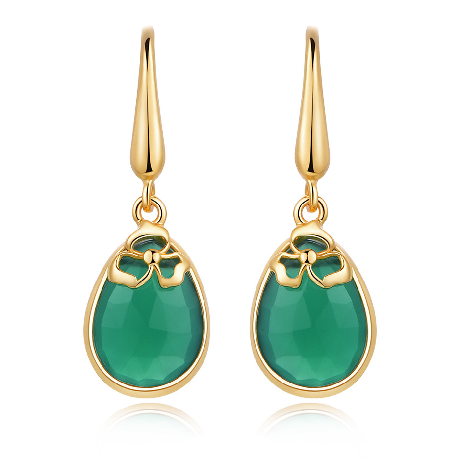 High sense of original simple female agate earrings
