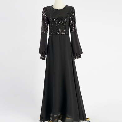 Aliexpress embroidery sequins for chiffon Muslim robes
