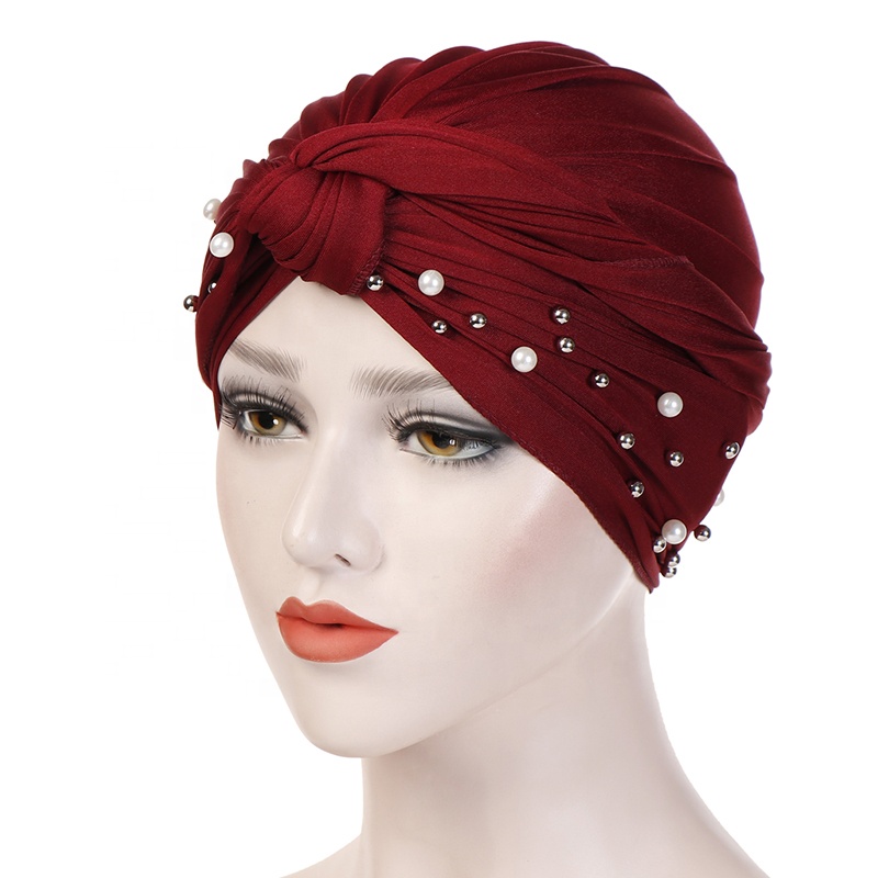 Plain pearl Arab women's cotton hat