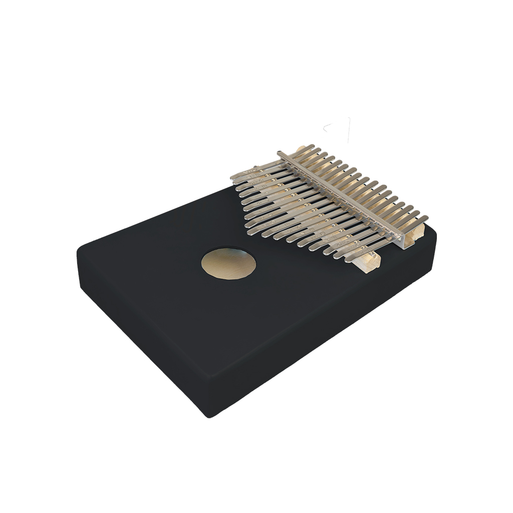 Black solid wood mini keyboard instrument with 17 keys African thumb piano