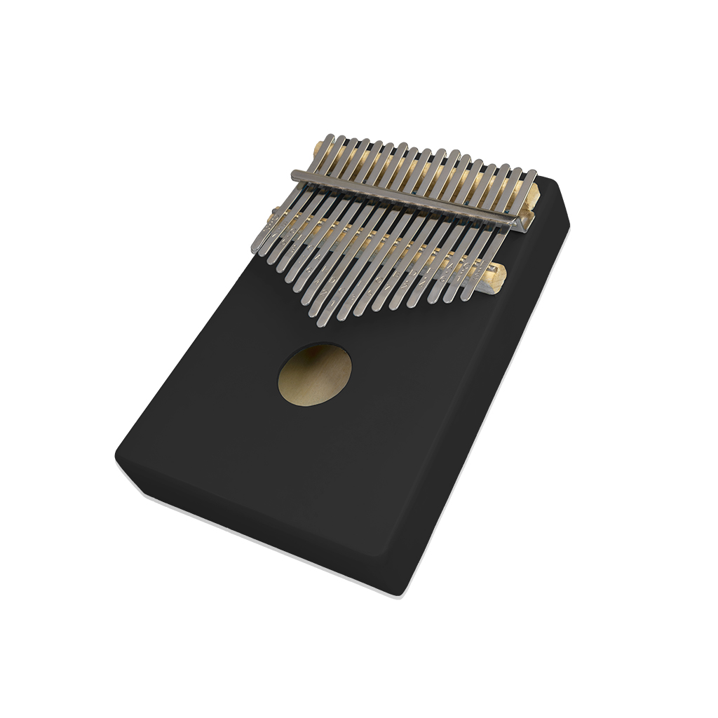 Black solid wood mini keyboard instrument with 17 keys African thumb piano