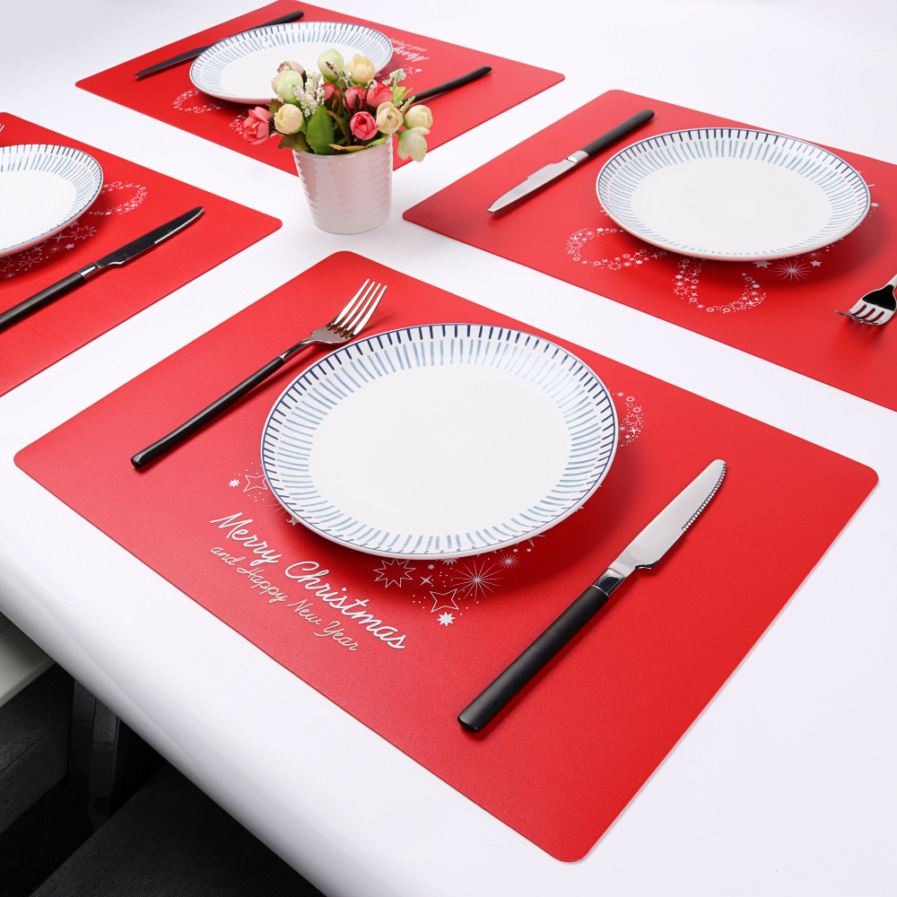 Christmas cartoon duplex PU Southeast Asia Place mat