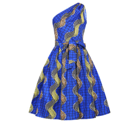 Wholesale Ready To Ship Sublimation Women New African kenre slim Print Kitenge Designs lastest clothing fashion Dress