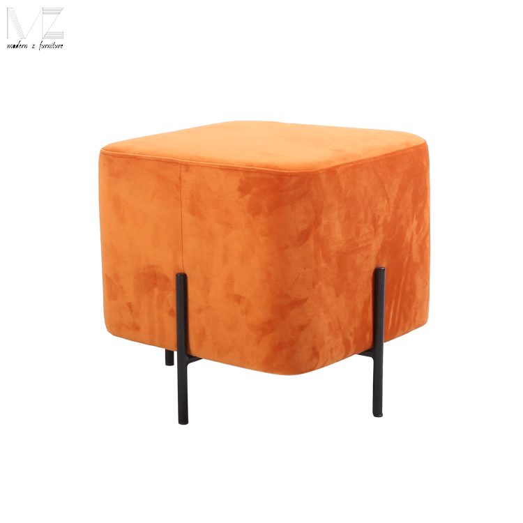 Contemporary square module velvet Thailand makeup stool
