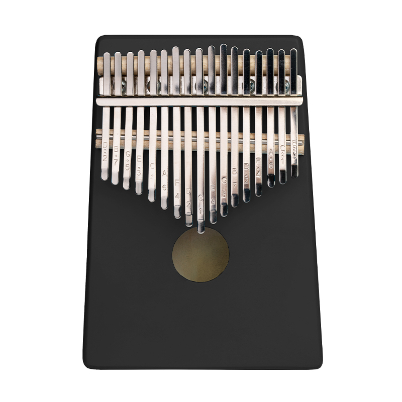 Black solid wood mini keyboard instrument with 17 keys African thumb piano