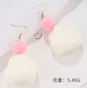 Winter Christmas wool cap for children sweet and fresh forest earrings