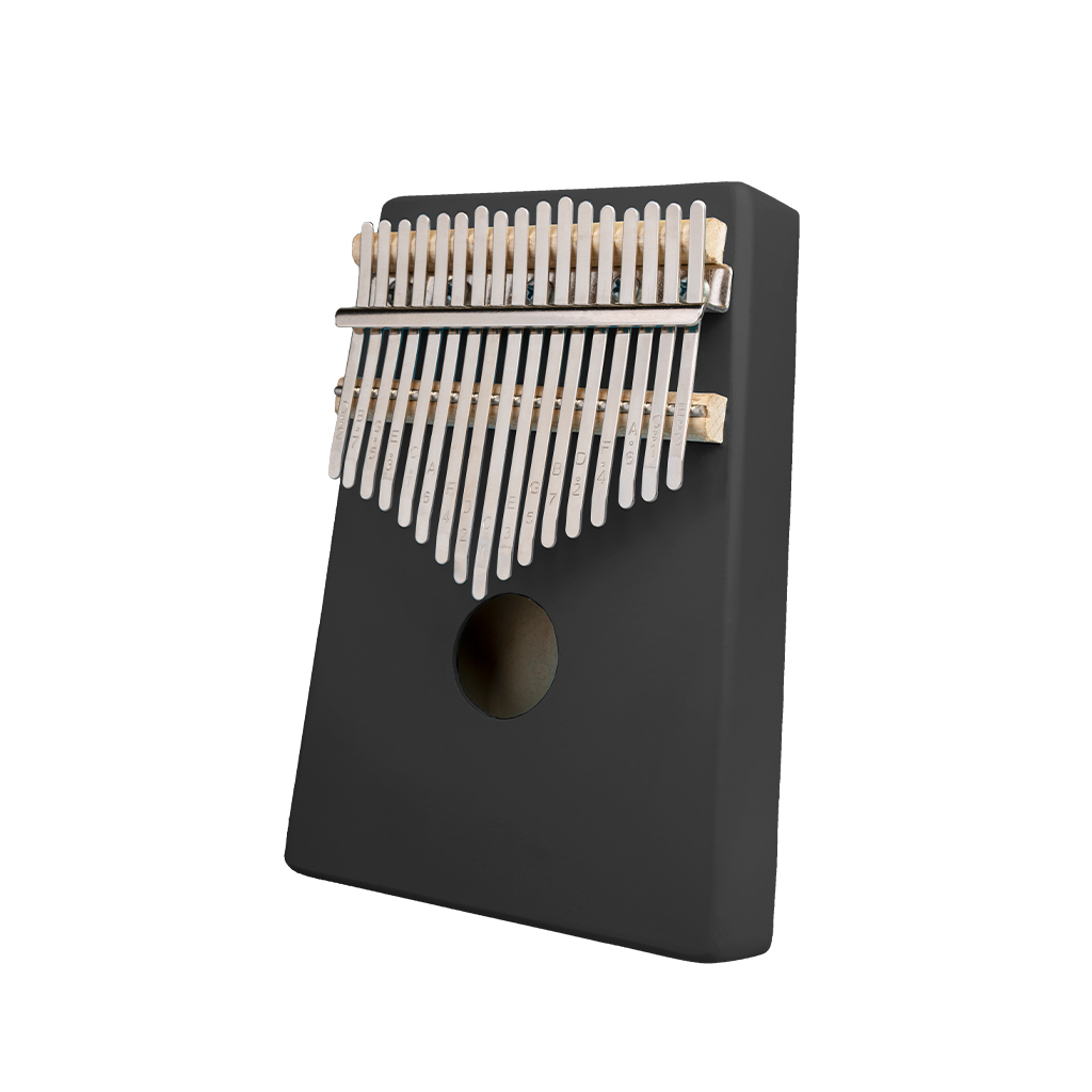 Black solid wood mini keyboard instrument with 17 keys African thumb piano