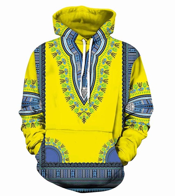 African traditional 3D head men's hooded