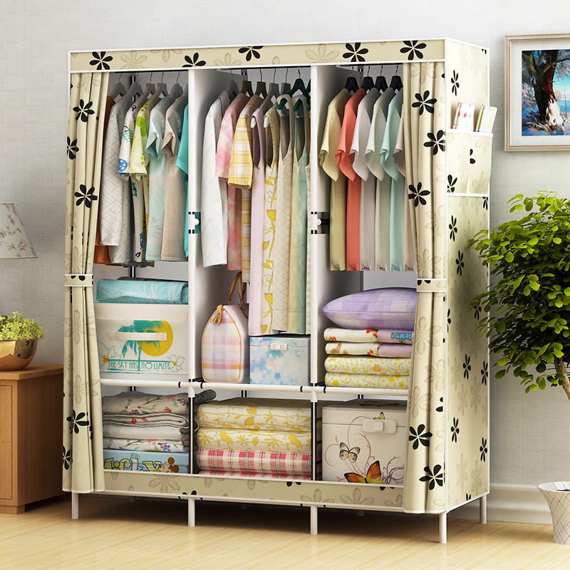 Bedroom furniture with cheap folding cloth wardrobe